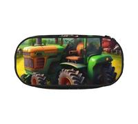 YQxwJL Fantasy Farm - Estuche de gran capacidad con estampado de tractor de granja, color negro, bolsa organizadora para lápices, oficina y universidad