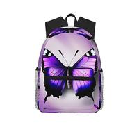 Yqxwjl Feliz Navidad bonita mochila con estampado de muñeco de nieve para mujeres y hombres, bolsa de libros para portátil, mochila de viaje informal ligera, Estampado de mariposa púrpura, One Size