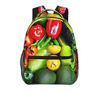 YQxwJL Feliz Pascua vacaciones impresión portátil mochila elegante mochila universitaria mochila viaje negocios bolsa de trabajo para hombres mujeres, Frutas de hortalizas frescas, One Size