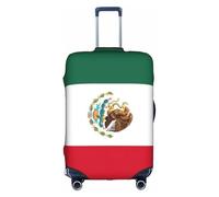 YQxwJL Funda de equipaje de viaje con estampado de bandera de México, protector elástico para maleta de 18 a 32 pulgadas, Blanco, Large