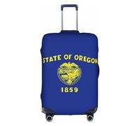 YQxwJL Funda de equipaje de viaje con estampado de bandera del estado de Oregon, protector elástico para maleta, para maleta de equipaje de 18 a 32 pulgadas, Blanco, X-Large
