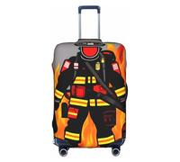 YQxwJL Funda de equipaje de viaje con estampado de bombero de bombero, protector elástico para maleta de 18 a 32 pulgadas, Blanco, Medio