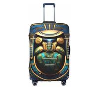 YQxwJL Funda de equipaje de viaje con estampado de escarabajo egipcio, protector elástico para maleta de 18 a 32 pulgadas, Blanco, Medio