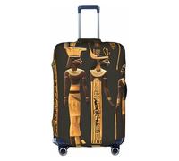 YQxwJL Funda de equipaje de viaje con estampado de jeroglífico egipcio antiguo, protector elástico para maleta de 18 a 32 pulgadas, Blanco, Medio