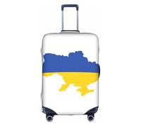 YQxwJL Funda de equipaje de viaje con estampado de mapa de la bandera de Ucrania, protector elástico para maleta de 18 a 32 pulgadas, Blanco, Medio
