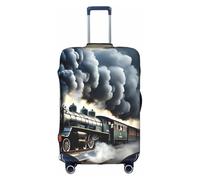 YQxwJL Funda de equipaje de viaje con estampado de nubes de tren de vapor, protector elástico para maleta de 18 a 32 pulgadas, Blanco, Small