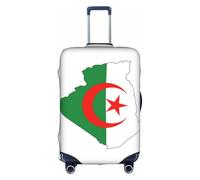 YQxwJL Funda elástica para equipaje de viaje con diseño de mapa de la bandera de Argelia, para maleta de 18 a 32 pulgadas, Blanco, Large