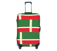 YQxwJL Funda elástica para equipaje de viaje con estampado de bandera de la República de Chechenia, para maleta de 18 a 32 pulgadas, Blanco, Medio
