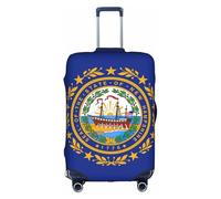 YQxwJL Funda elástica para equipaje de viaje con estampado de bandera del estado de New Hampshire, para maleta de 18 a 32 pulgadas, Blanco, X-Large