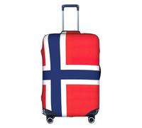 YQxwJL Funda elástica para equipaje de viaje con estampado de bandera noruega, para maleta de 18 a 32 pulgadas, Blanco, X-Large