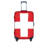 YQxwJL Funda elástica para equipaje de viaje con estampado de bandera suiza, para maleta de 18 a 32 pulgadas, Blanco, Medio