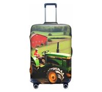 YQxwJL Funda elástica para equipaje de viaje con estampado de granja de tractores, para maleta de 18 a 32 pulgadas, Blanco, Small