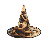 YQxwJL Galletas de comida con chispas de chocolate, galletas, impresión de Halloween, sombrero de bruja para la cabeza, decoración de sombrero de bruja, accesorios de fiesta de cosplay para mujeres, 2