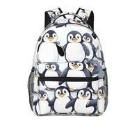YQxwJL girasoles flores impresión portátil mochila elegante mochila para libros universitaria mochila de viaje negocios bolsa de trabajo para hombres mujeres, Numerosos boceto lindo pingüinos, One