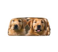 YQxwJL Golden Retriever - Estuche para lápices de gran capacidad, con cremallera, de piel duradera, para oficina, viajes