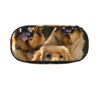 YQxwJL Golden Retrievers - Estuche para lápices de gran capacidad, color negro, organizador para oficina o universidad