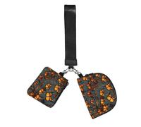 YQxwJL Heaps Of Orange Monarch Butterflies - Carteras pequeñas con estampado de mariposas para mujer, llavero de doble bolsa, bolsa de muñeca para deportes al aire libre, con cremallera