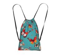 YQxwJL Hen Flying Butterflies Among Flowers - Mochila plegable con cordón ajustable de gran capacidad, bolsa de gimnasio para mujeres y hombres