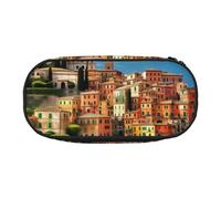 YQxwJL Hermoso estuche de gran capacidad con estampado italiano, color negro, bolsa organizadora para lápices, oficina o universidad
