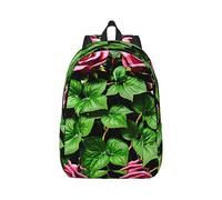 YQxwJL Hiedra Flores Árbol Impresión Lienzo Portátil Mochila al Aire Libre Casual Bolsa de Viaje Mochila para Libros para Hombres Mujeres, Hiedra rosa floral con hojas primavera, S