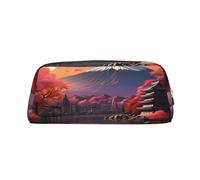 YQxwJL Japan Mount Fuji - Estuche para lápices de gran capacidad, con cremallera, bolsa de cuero duradero para oficina, viajes
