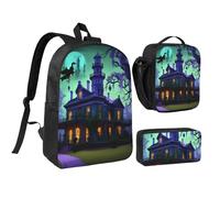YQxwJL Juego de 3 bolsas de mochila con lonchera y estuche para lápices, para viajes, trabajo, camping, unisex