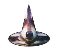YQxwJL Little Raccoon Face 1 Print Halloween Witch Hat Headwear Headwear Decoration Witch Hat Cosplay Party Props for Women-2pcs