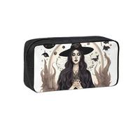 YQxwJL Magia Brujería Bohemia Dibujo Impresión Gran Capacidad Estuche para Lápices, Bolsa para lápices de tela Oxford 600D con cremallera resistente Suministros escolares