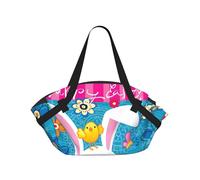 YQxwJL Manta de picnic 2 en 1 con estampado de primavera feliz Pascua y bolsa de mano, alfombra de playa al aire libre de 94 cm, cubierta plegable para el suelo para acampar