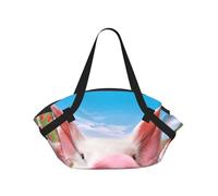 YQxwJL Manta de picnic y bolsa de mano 2 en 1 con estampado de cerdo divertido y lindo, tapete de playa para exteriores, 94 cm, cubierta plegable para el suelo para acampar
