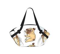 YQxwJL Manta de picnic y bolsa de mano 2 en 1 con estampado de perro divertido para exteriores, alfombra de playa plegable de 94 cm para acampar