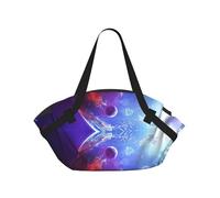 YQxwJL Manta de picnic y bolsa de mano 2 en 1 con estampado de planeta espacial 3D, tapete de playa al aire libre de 94 cm, cubierta plegable para el suelo para acampar