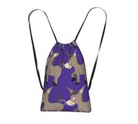 YQxwJL Mochila con cordón con estampado de burro de dibujos animados, mochila de cuerda para viajes a la playa para uso diario