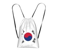 YQxwJL Mochila con cordón con estampado de mapa de la bandera de Corea, mochila de cuerda para viajes a la playa para uso diario