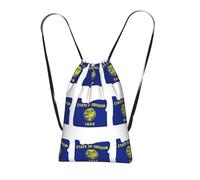 YQxwJL Mochila con cordón con estampado de mapa de la bandera del estado de Oregon, mochila de cuerda para viajes a la playa para uso diario