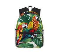 Yqxwjl Mochila con estampado de girasol naranja para mujeres y hombres, mochila para portátil, mochila de viaje informal ligera, Parrot de hojas de flores tropicales, One Size, Tropical