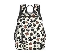 YQxwJL Mochila ligera con estampado de caramelos de algodón rosa, bolsa para libros de viaje, mochila universitaria, mochila portátil para hombres y mujeres, Huellas de patas de perro, One Size