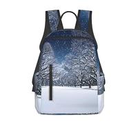 YQxwJL Mochila ligera con estampado de gnomos divertidos de Navidad, mochila universitaria para hombres y mujeres, Nieve invernal cayendo en el parque, One Size