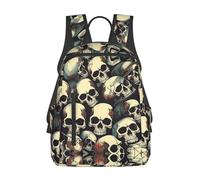 YQxwJL Mochila ligera con estampado de luces de avión por la noche, mochila para libros de viaje, mochila universitaria, mochila para portátil para hombres y mujeres, Esqueleto de cráneo, One Size