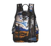 YQxwJL Mochila ligera con estampado de mapa del mundo oxidado, mochila universitaria, mochila para portátil para hombres y mujeres, Cordillera de las Montañas Rocosas, One Size