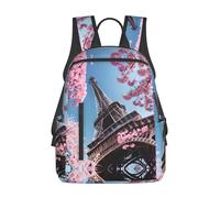 YQxwJL Mochila ligera con estampado floral de lavanda morada, mochila universitaria, mochila para portátil para hombres y mujeres, Pintura al óleo Torre Eiffel de París, One Size