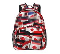 YQxwJL Mochila para portátil con estampado de banderas canadienses pequeñas mochila para libros elegante mochila universitaria mochila de viaje de negocios para hombres y mujeres, Pequeñas banderas