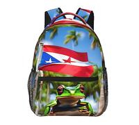 YQxwJL Mochila para portátil con estampado de banderas canadienses pequeñas mochila para libros elegante mochila universitaria mochila de viaje de negocios para hombres y mujeres, Banderas de Puerto