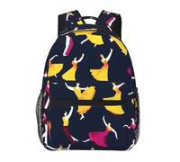 YQxwJL Mochila para portátil con estampado de osos, elegante mochila para libros, mochila universitaria, bolsa de trabajo de negocios para hombres y mujeres, Patrón pequeño de baile de salón, One Size