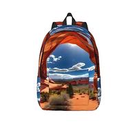 YQxwJL Mochila para portátil de lona con estampado de bandera de Costa Rica, bolsa de viaje informal al aire libre, mochila para libros para hombres y mujeres, Estándar del Parque Nacional Arches, S