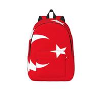 YQxwJL Mochila para portátil de lona con estampado de bandera de Venezuela, bolsa de viaje informal al aire libre, mochila de diario, mochila de libros para hombres y mujeres, Bandera de Turquía, S