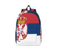 YQxwJL Mochila para portátil de lona con estampado de bandera de Venezuela, bolsa de viaje informal al aire libre, mochila de diario, mochila de libros para hombres y mujeres, Bandera de serbia, M
