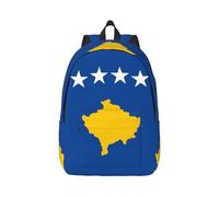 YQxwJL Mochila para portátil de lona con estampado de bandera del Líbano, bolsa de viaje informal al aire libre, mochila de diario, mochila de libros para hombres y mujeres, Bandera de Kosovo, M