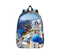 YQxwJL Mochila para portátil de lona con estampado de palmeras y mares claros, bolsa de viaje informal al aire libre, mochila de diario, bolsa de libros para hombres y mujeres, Vista al mar isla
