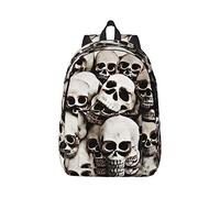 YQxwJL Mochila para portátil de lona con estampado de palmeras y mares claros, bolsa de viaje informal al aire libre, mochila de diario, bolsa de libros para hombres y mujeres, Cráneo mexicano, S